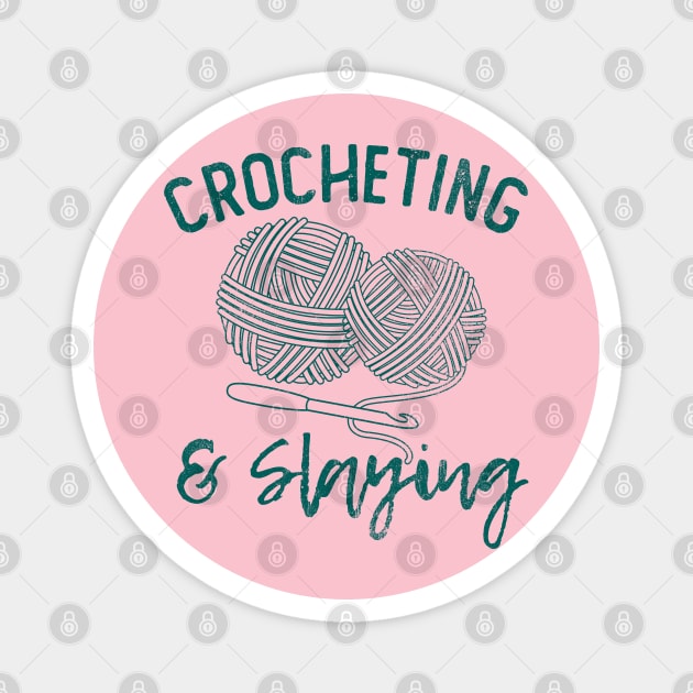 Crocheting & Slaying Magnet by Juna's Store